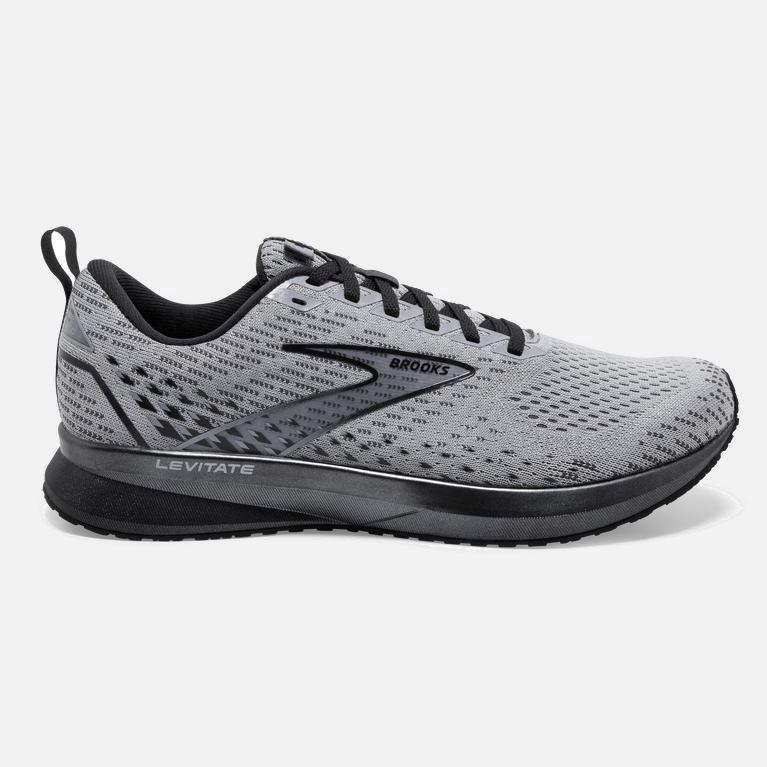 Tenis Brooks Levitate 5 - Zapatillas Para Correr En Asfalto Hombre - Gris / Negras (LWDI-31260)